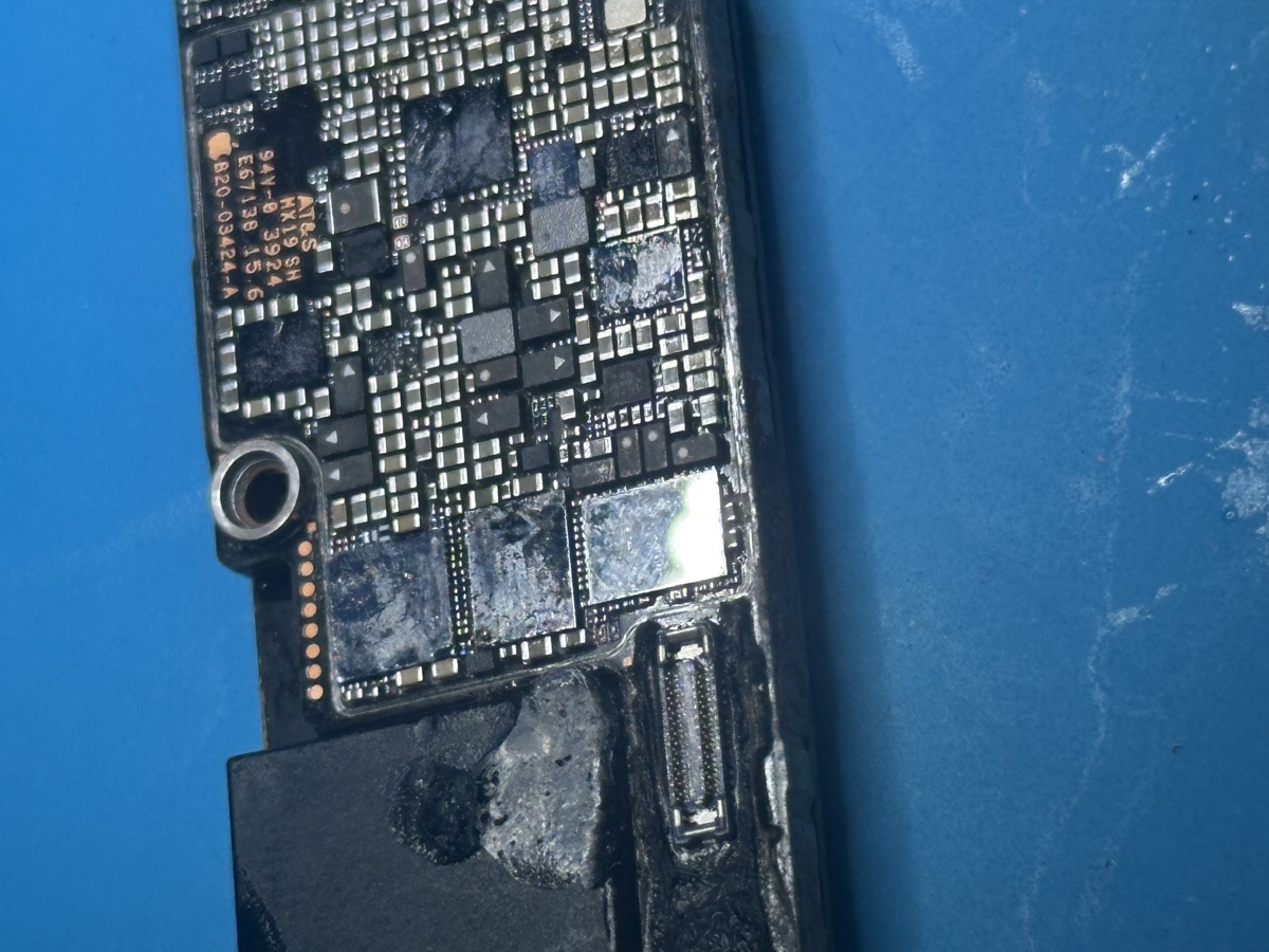 iPhone 16 Pro Max logic board IC power chip replaced via micro-soldering - board level repair The Mac Space Marietta